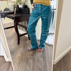 Teal Leather Pants size 6